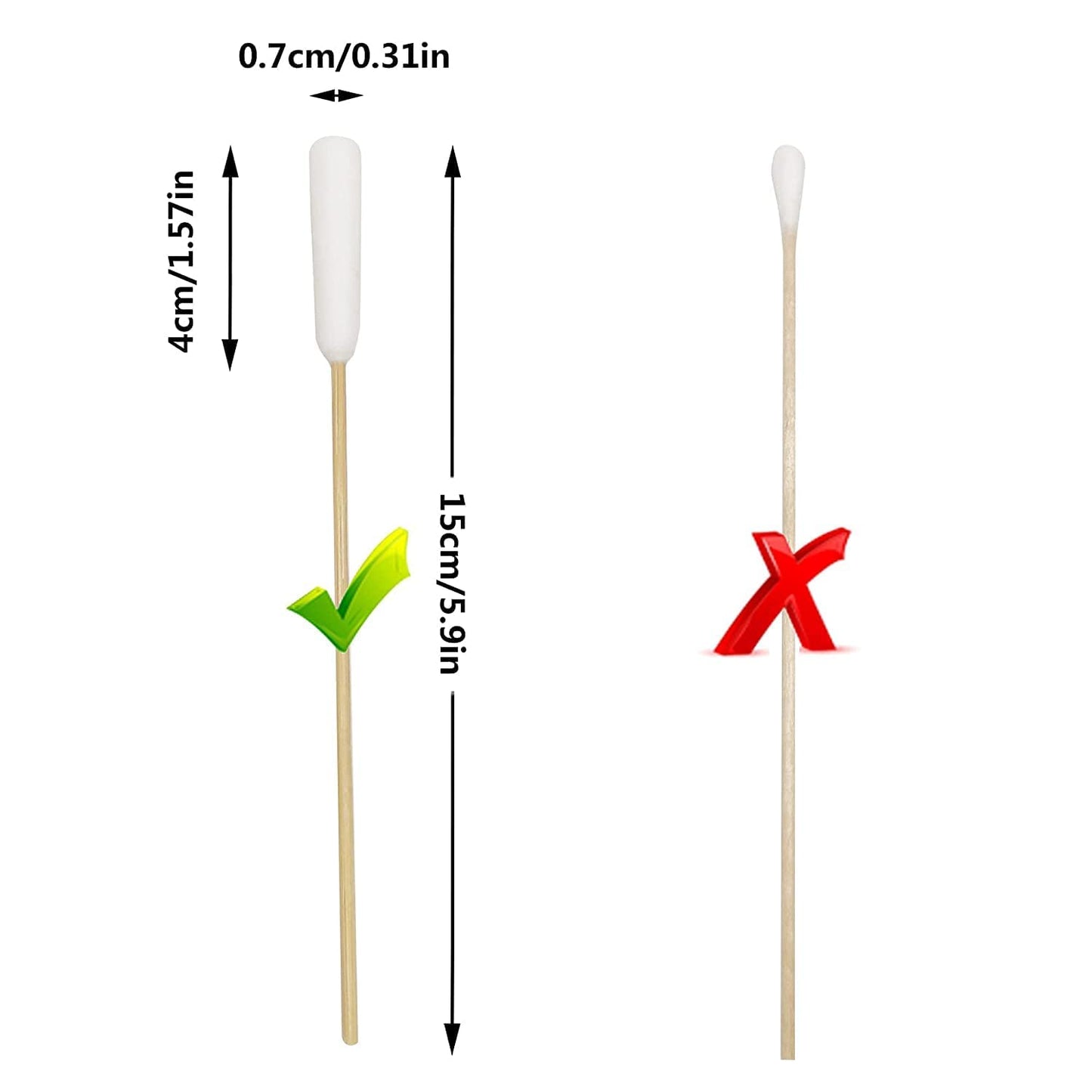 Skiennix Cotton Swabs - 6 Inch Ear Cleaning Tools for Medium & Large Pets | 100 Pack