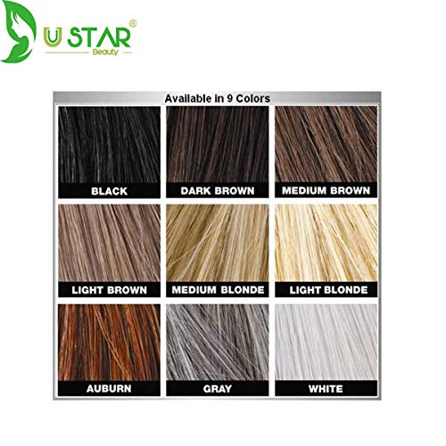 Ustar Hair Fibers 27.5g - Hair Building Fibers for Thinning Hair for an Instantly Fuller, Thicker Look - Hair Fibers for Men & Women with and Holding Spray 118ml (Black)