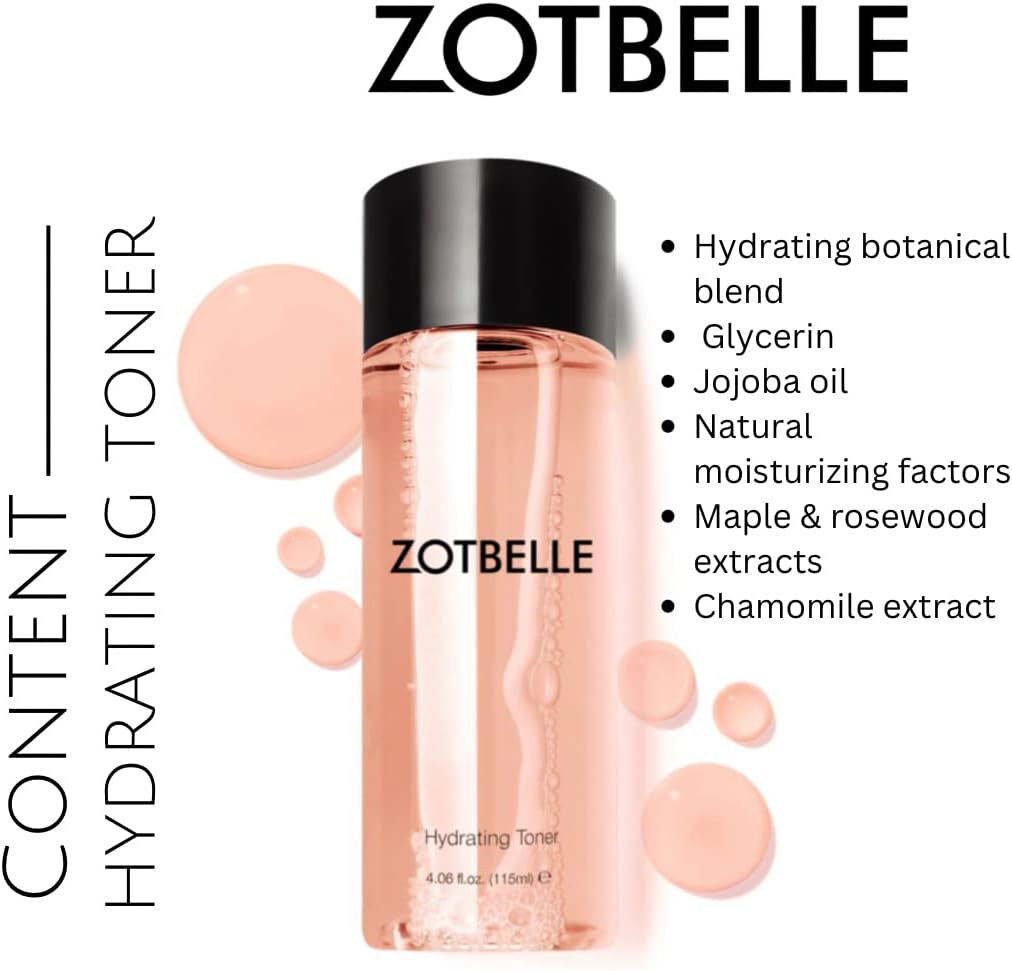 ZOTBELLE Hydrating Toner - Soothing Formula for Soft, Refined Skin | Nourishes & Stimulates Cell Renewal