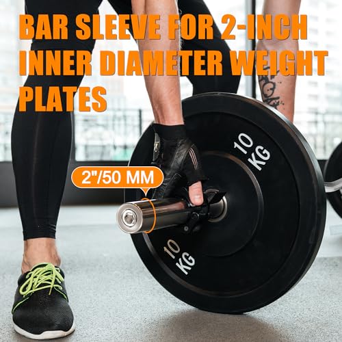 Holleyweb 2 Inch EZ Curl Bar for Biceps, Squats, Bench Press - Olympic Bar for Weightlifting & Powerlifting