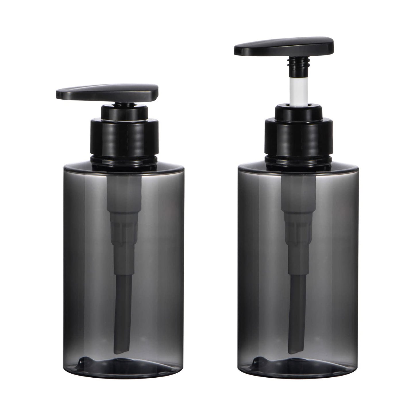 Shampoo Bottles with Pump, Yebeauty 2 Pack Empty Refillable Shower Bottle 10oz 300ml Squeeze Lotion Dispenser for Bathroom,Shampoo Soap, Conditioner Body Wash Liquidl,Clear Grey