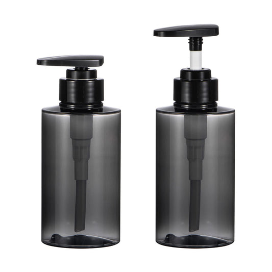Shampoo Bottles with Pump, Yebeauty 2 Pack Empty Refillable Shower Bottle 10oz 300ml Squeeze Lotion Dispenser for Bathroom,Shampoo Soap, Conditioner Body Wash Liquidl,Clear Grey