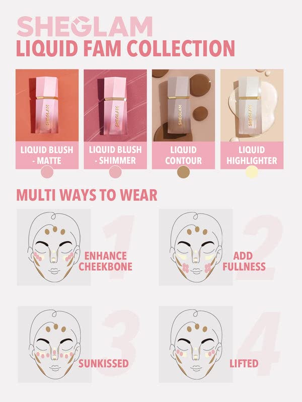 SheGlam Glow Bloom Liquid Highlighter - Long-Lasting Waterproof Cream with Shimmer Finish | Vanilla Frost