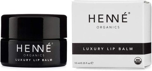 Henné Organics Luxury Lip Balm - Natural Organic Moisturizer for Soft Lips - 0.35 Ounce Jar