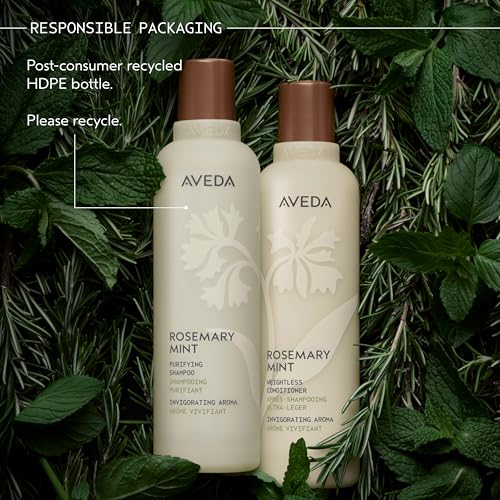 Aveda Rosemary Mint Purifying Shampoo | Clarifying Shampoo | Gently Removes Buildup, Adds Shine | For Normal to Oily Hair, Fine to Medium Hair | Invigorating Aroma| 97% Naturally Derived*, 1.7 Fl Oz