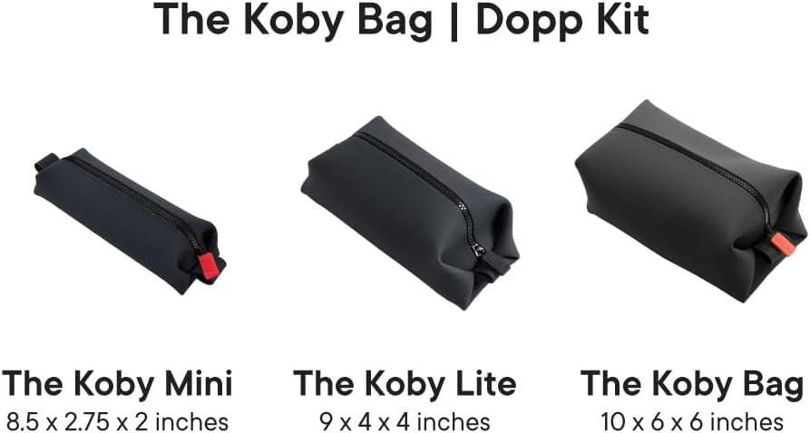 TOOLETRIES Koby Mini Kit - Silicone Toiletry Organizer with Heavy-Duty Zipper & Leak Resistance - Charcoal