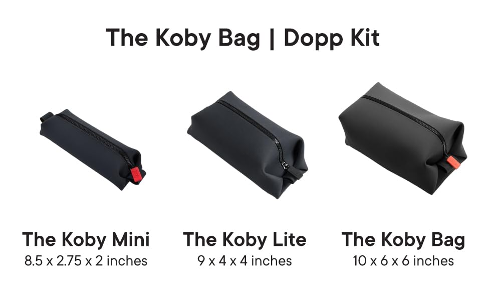 TOOLETRIES Koby Dopp Kit - Silicone Toiletry Organizer | Heavy-Duty, Leak-Resistant Travel Bag - 9" x 4.5" x 4.5" - Charcoal