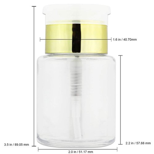 3oz Push Down Pump Dispenser Flip Top Cap Refillable Empty Bottle - Color: Gold - Lockable Travel Cosmetic Packaging Empty Bottle for Nail Polish Manicure