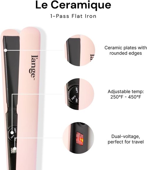 L'ANGE HAIR Le Ceramique Flat Iron Hair Straightener - Fast Heating Ceramic for Moisture & Shine | Blush