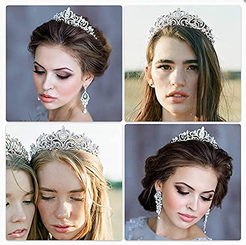 Kamirola - Silver Crystal Tiara Crowns For Women Girls Princess Elegant Crown with Combs Women's Headbands Bridal Wedding Prom Birthday Party Headbands for Women