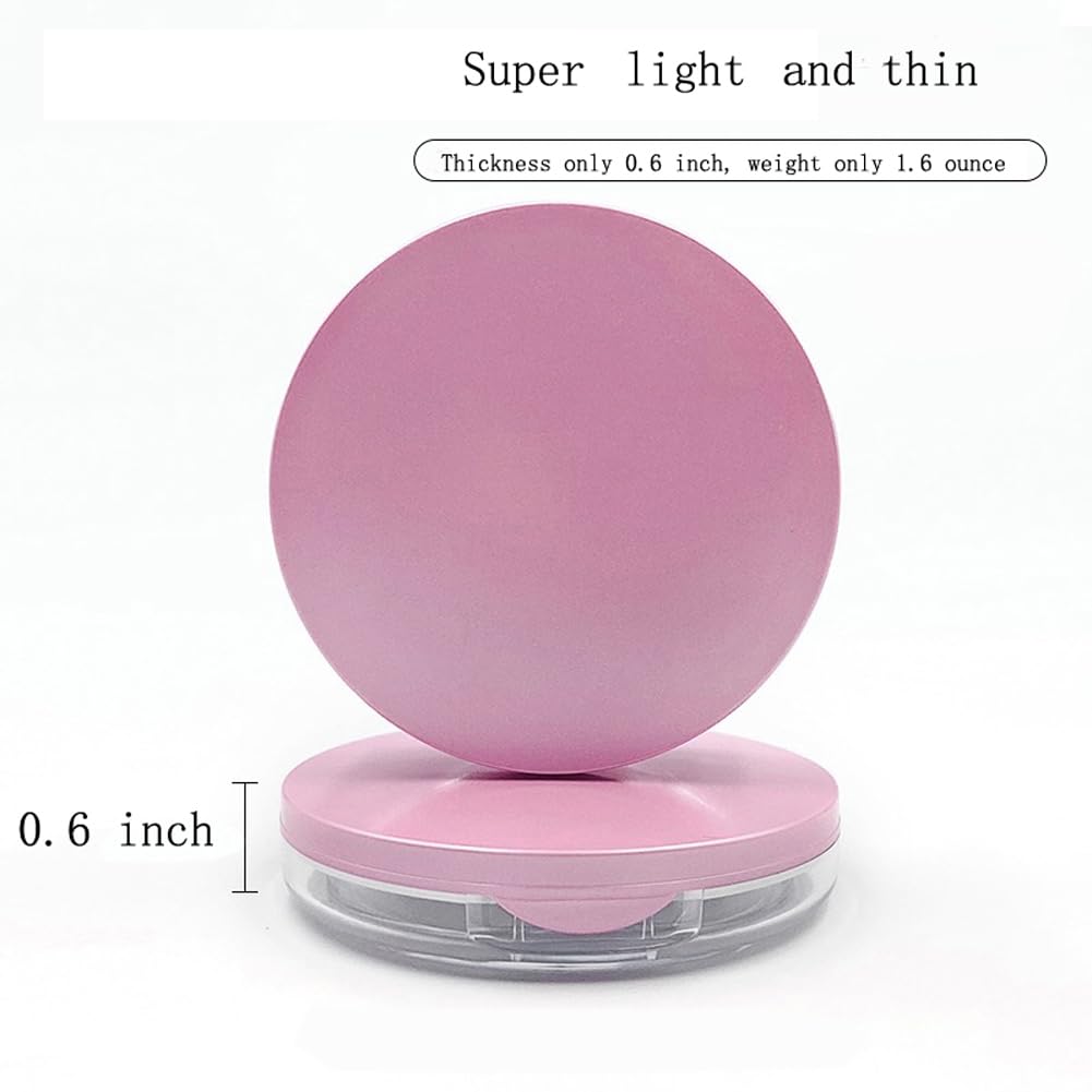 Skiennix Empty Plastic Loose Powder Compact - Reusable 5g Makeup Container with Mirror & Puff