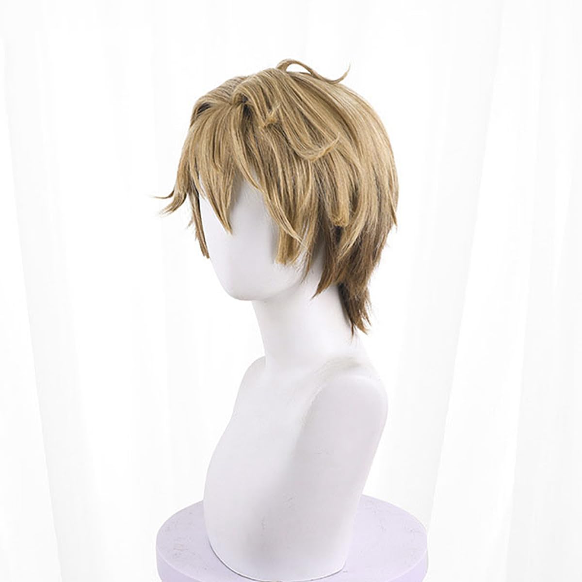 XiongXiongLe Short Wig Cosplay Honkai Star Rail Gepard Men Costume Curly Brown Hair Replacement Wig for Girls Cos Party Halloween Christmas Comic Con(Gepard)