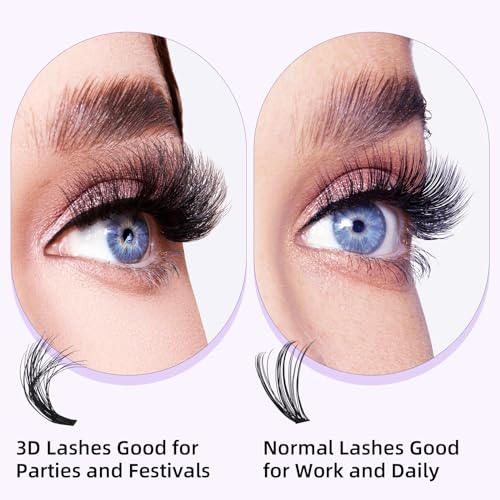 Lash Extensions Kit for Beginners 3D Eyelash Extension Kit 320pcs 40D+50D Lash Clusters Kit 8-18 Mixed Lash Kit Fluffy Individual Lashes Kit with Lash Bond Seal Remover(Q40D+Q50D-8-18MIX)