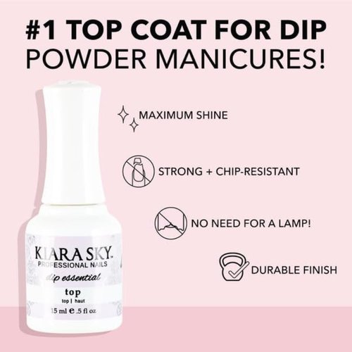 KIARA SKY Dip Top Coat - Ultra-Shiny, No Lamp Needed | Professional-Grade Nail Essential | 15 ml