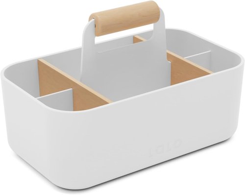 Lalo The Caddy - Versatile Multi-Purpose Storage Solution with Removable Dividers - BPA-Free, Coconut Color