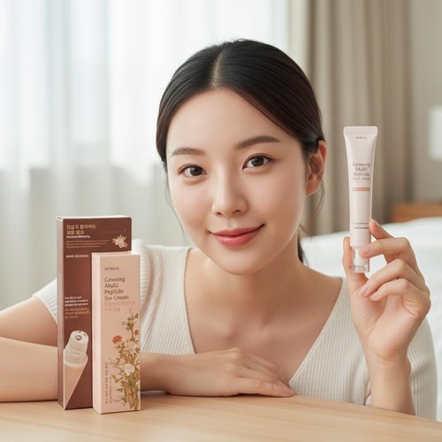 Glamfox Ginseng Multi Peptide Eye Cream with Massage Roller, 30ml