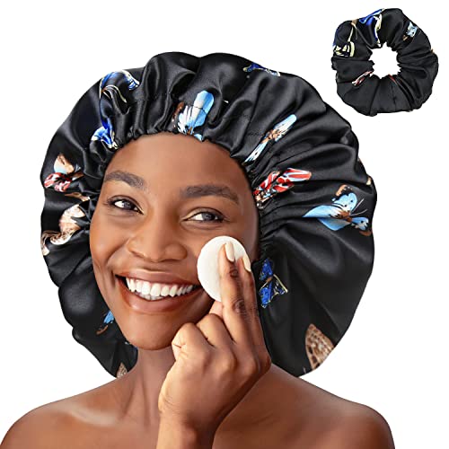 Winitas Large Satin Bonnet for Black Women Curly Hair Sleeping