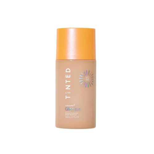 Live Tinted Hueguard Glotion Mineral Tinted Sunscreen SPF 50 - Lightweight, Fragrance-Free & Hydrating - Medium Deep, 0.5 FL Oz