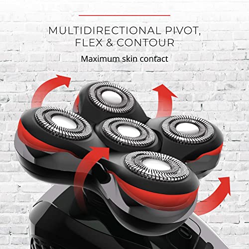 Bundle of Remington Balder Pro Head Shavers for Bald Men, Cordless Shaver, 100% Waterproof for Wet & Dry Shaving, Black + Balder Pro Head Rotary Shaver Head Replacement Assembly