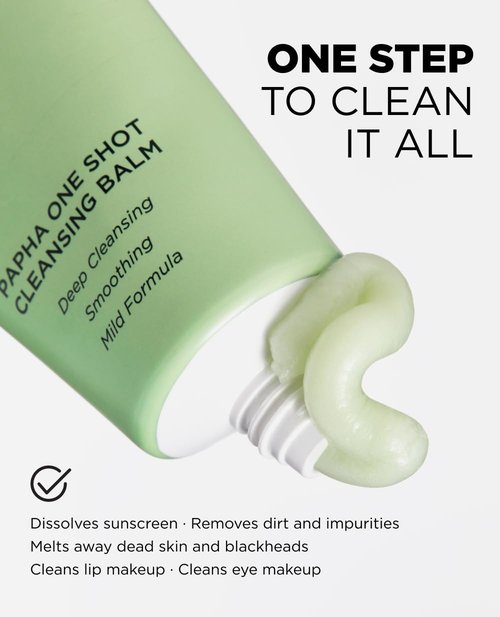 EITHER& PAPHA One Shot Cleansing Balm - 2-in-1 Makeup Remover & Gentle Oil-to-Milk Cleanser with Papaya Enzyme & PHA (2.70 fl. oz.)