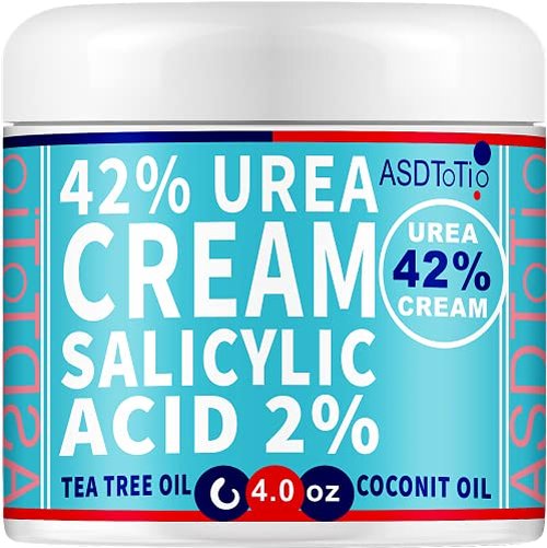 ASDToTio Urea Cream 42% - Premium Urea Foot Cream - With 2% Salicylic Acid, Tea Tree Oil, Shea Butter, Aloe Vera - For Feet, Hands, Heels, Elbows, Knees and More - 4 oz