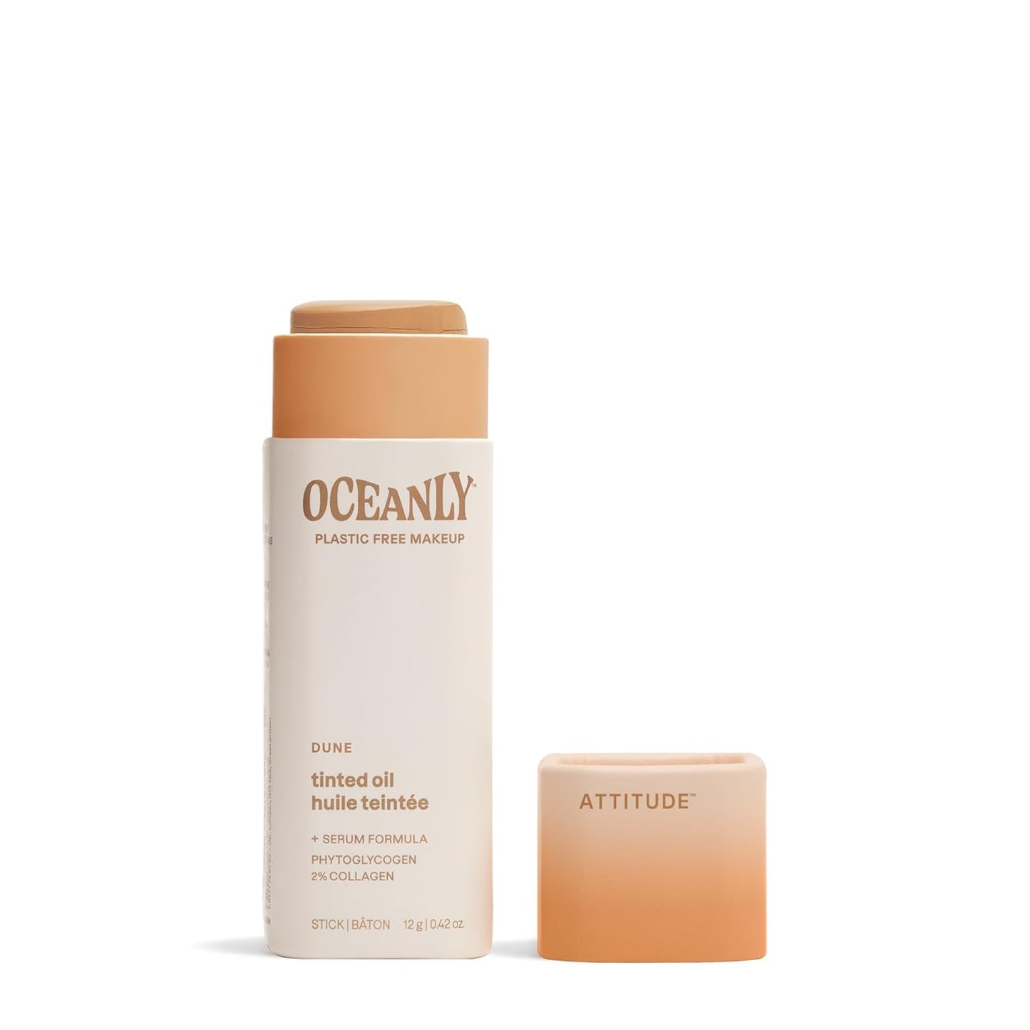 ATTITUDE Oceanly Tinted Oil Stick - Light Coverage, EWG Verified, Vegan & Cruelty-Free, Dune, 0.42 oz