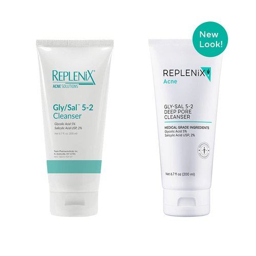 Replenix Gly-Sal Deep Pore Facial Cleanser - Oil-Free 5% Glycolic & 2% Salicylic Acid for Acne-Prone Skin | 6.7 fl. oz