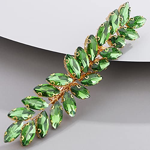 BERYUAN Green Color Crystal Hair Clip for Women and Girls Crystals Hair Clip Prom Party Hair Pieces Bridal Bridesmaid Hair Accessories