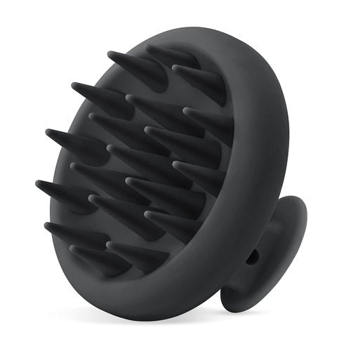HEETA Scalp Massager - Hair Growth Scrubber with Soft Bristles | Silicone Design for Dandruff Relief & Relaxation - Black