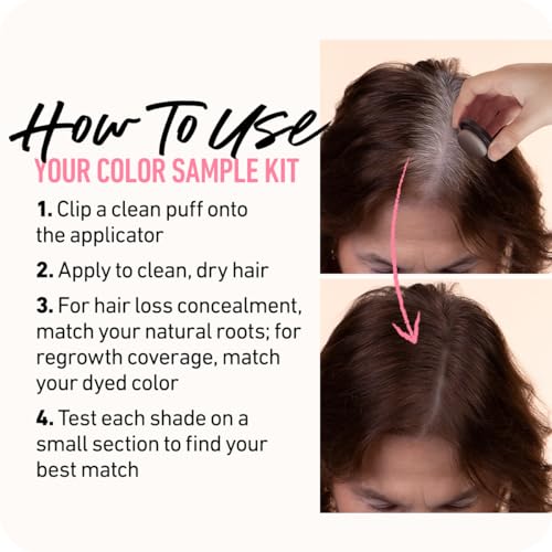 BOLDIFY Hairline Powder - Water-Resistant Root Touch Up Hair Color for Gray Coverage - 24-Hour Stain-Proof, Mess-Free Hair Powder for Thinning Hair - Sample Kit, Grays