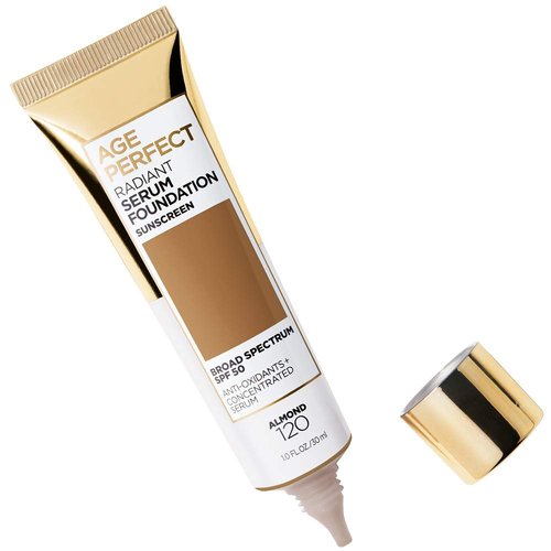 L'Oreal Paris Age Perfect Radiant Serum Foundation - SPF 50, Almond, 1 Ounce for Youthful Glow