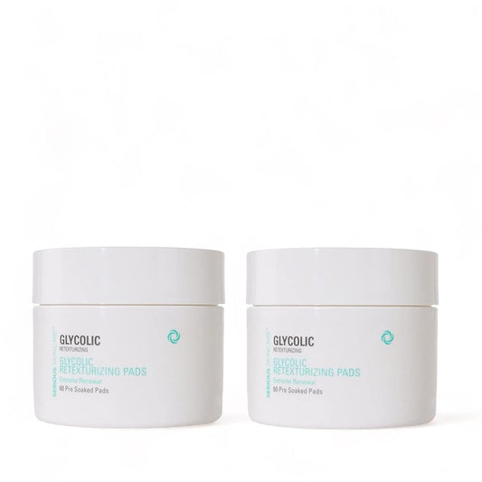 Serious Skincare Glycolic Acid Treatment Pads - Exfoliating Face Discs for Fine Lines & Wrinkles | 2 Pack (60 Pads Each)