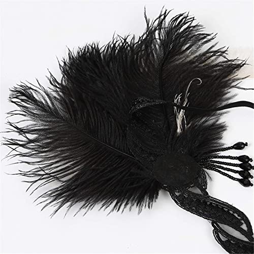 Roaring Art Deco 1920s Headpieces for Women Flapper Headband 20s Gatsby Costume Peacock Hair Accessories 07Multi Black