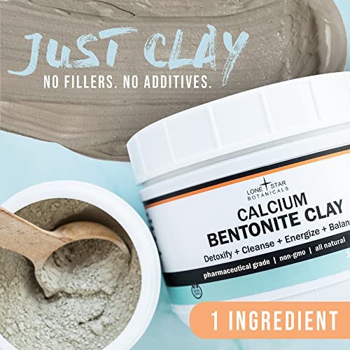 Calcium Bentonite Clay Healing Powder - Pure Pharmaceutical, Better Than Food Grade - Face, Body & Hair Mask, for Internal Use, Natural Mud Masks, Deep Pore Cleansing for Health & Beauty