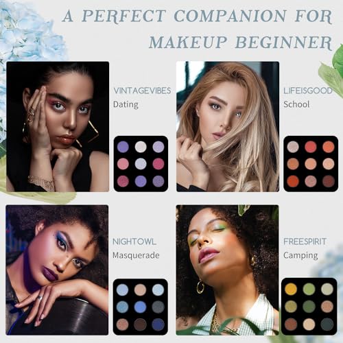 Color Nymph Makeup Palettes Makeup kits for Girls Any Ages, Teens Makeup Pallet for Beginner with Reusable Handbag, Eyeshadow Palette with Blushes Bronzer Highlighter Lipgloss Lip Oil Brushes Mirror