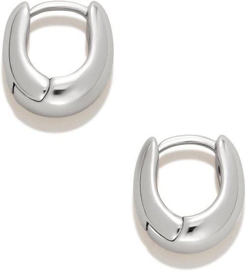 Amazon Essentials 14K Gold or Sterling Silver Plated Teardrop Huggie Hoop 12mm