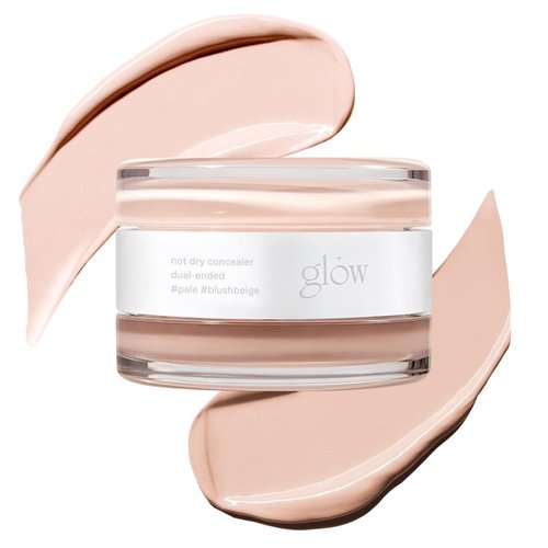 glow not dry concealer #pale #blushbeige, covers under-eye circles & blemishes, full-coverage, dual-color&use, melt-in texture, 0.4 oz, beige