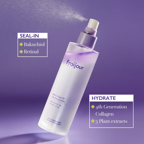 Fraijour Retin-Collagen 3D Core Ampoule Mist – Anti-Aging Facial Mist with Retinal, Bakuchiol & Hydrating Oils, Firms & Plumps Skin, Low pH, for Sensitive Skin, 6.76 fl.oz.