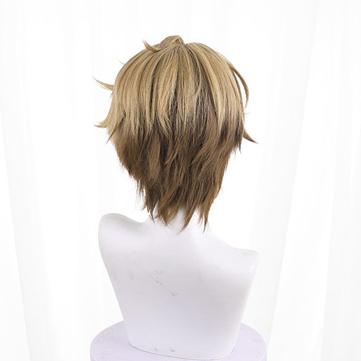 XiongXiongLe Short Wig Cosplay Honkai Star Rail Gepard Men Costume Curly Brown Hair Replacement Wig for Girls Cos Party Halloween Christmas Comic Con(Gepard)