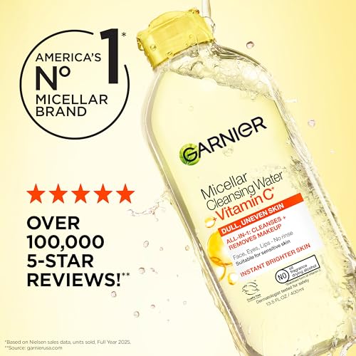 Garnier, SkinActive Micellar Vitamin-C Cleansing Water, 3.4 Fl Oz