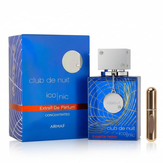 CDN ICONIC Men's Fragrance - Concentrated Extrait De Parfum Gift Set | 70ml Spicy & Fruity Scent + 5ml Refillable Travel Spray