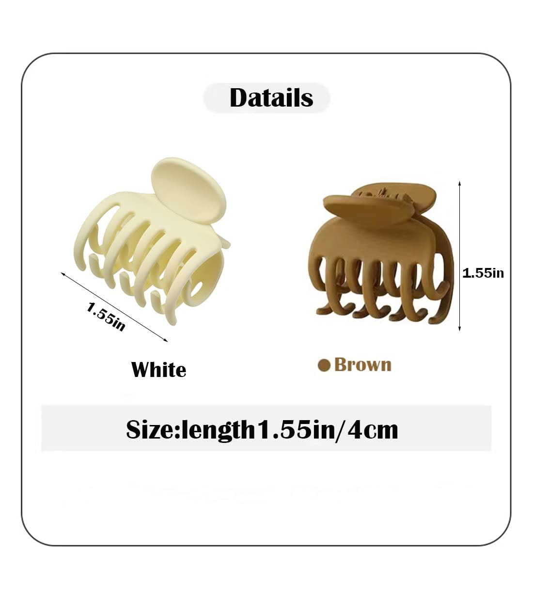 8Pcs Flower Claw Clips Large Hair Jaw Clips for Women Thick Hair Small Flower Hair Claw Clips for women Matte Claw Clips Non Slip Strong Hold Hair Barrettes Accessories for Thin/Medium Hair