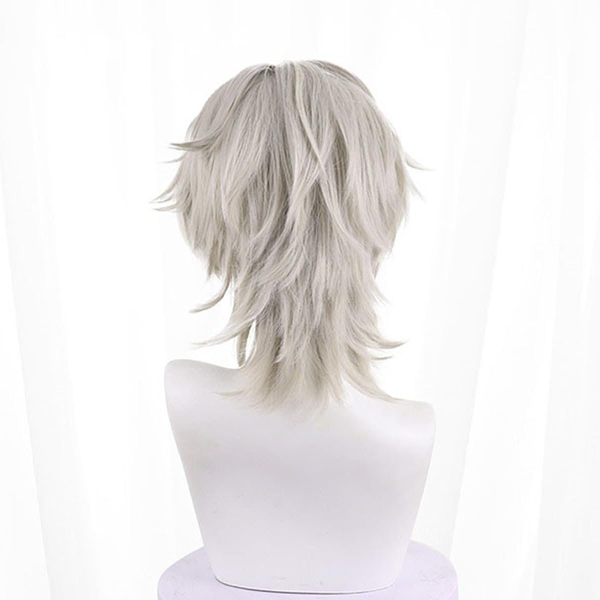 XiongXiongLe Honkai Star Rail Aventurine Cosplay Wig Men's Costume Light White Upturned Bangs Short Hair Wigs for Boys Cos Party Halloween Christmas Comic Con(Aventurine)