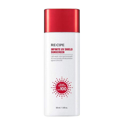 RECIPE Infinite UV Shield Sunscreen - SPF 100 Broad Spectrum Protection | Lightweight Dry-Touch Lotion, 1.69 oz