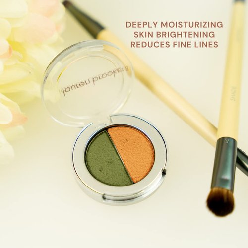 Lauren Brooke Cosmetiques Pressed Eye Shadow Duo - Richly Pigmented Organic Makeup for Women | Evergreen & Indian Summer