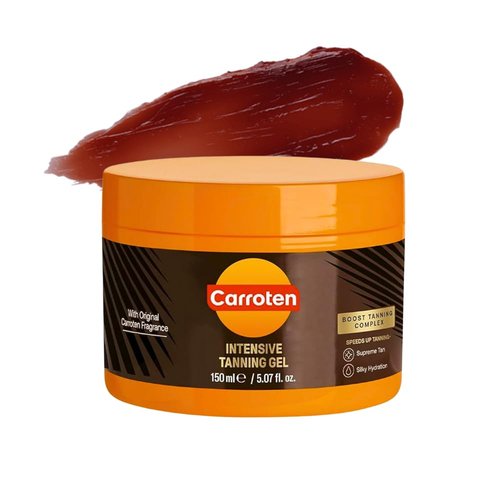 Carroten Intensive Tanning Gel - Non-Greasy Browning Tan Accelerator with Carrot & Coconut Oil | 5 Fl Oz