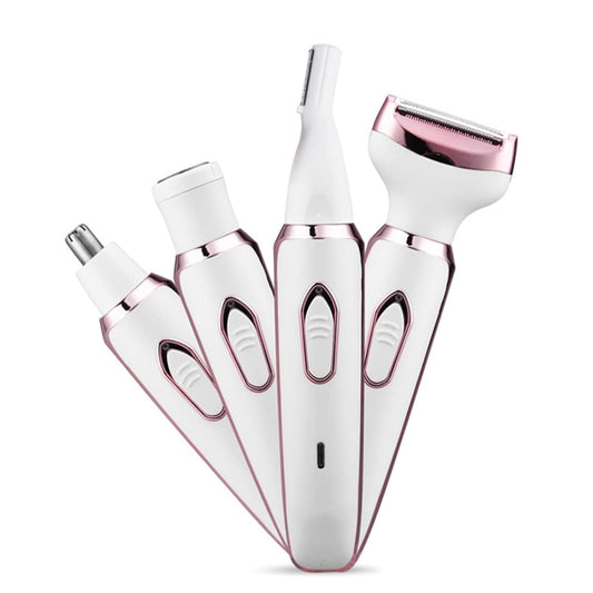 Bikini Trimmer for Women, Electric Razor Hair Shaver for Face Nose Eyebrow Beard Mustache Arm Leg Armpit Bikini, Replaceable Lady Facial Razor, Painless Rechargeable 4 in 1 Women Body Shaver for Trip