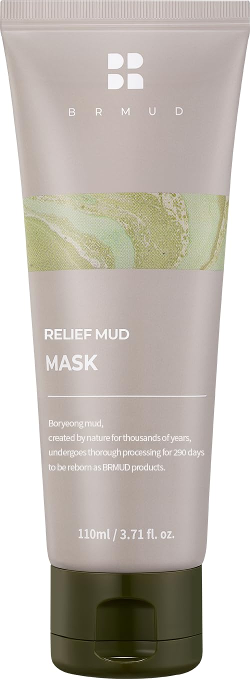 BRMUD Relief Mud Mask - Cardi B Mask - Body Mud Hydrating & Moisturizing Deep Pore Cleanser Face & Body Mask w/ 91.8% Nature-Derived Ingredients - K Beauty Oil Control Wash Off Body Mud (3.71 fl oz)