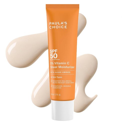 Paula's Choice 5% Vitamin C Sheer Sunscreen - SPF 50, Lightweight & Moisturizing, 2oz | All Skin Types