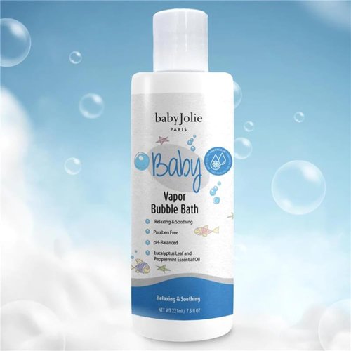 Baby Jolie Vapor Bubble Bath - Aromatherapy for Stuffy Nose & Cough Relief | Natural Essential Oils, 7.5 oz